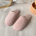 Soft pink furry slippers with plush texture for indoor comfort. - 36-37 / Pink