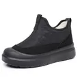 Botas de nieve negras acolchadas para mujer con forro de felpa y suela de plataforma. - 35 / Negro