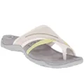 Macro view of comfortable thong sandals with cushioned grey footbed - 35 / Off White
