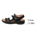 Side detail of black wedge sandal showing 3.5cm or 1.38 inch heel height measurement - 36 / Black