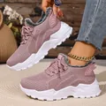 Gemütliche rosa Winter-Sneaker mit warmem Kunstfellfutter und dicker weißer Gummisohle - 38 / Rosa