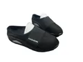 Detailed view of black women's mesh wedge mules with air cushion sole and elastic band - 38 / Black (Small Mesh)