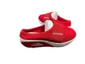Stylish red mesh breathable wedge mules for women featuring fashion elastic strap detail - 38 / Red (Small Mesh)