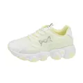 Stylish breathable women's mesh chunky sneakers in a light yellow and white color - 36 / Yellow
