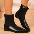 Eleganti stivaletti elastici neri a punta da donna in un design autunnale raffinato - 35 / Nero