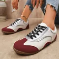 Stylish women's color-blocked GAT sneakers in white and burgundy with silver accents - 36 / White Red