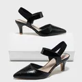 Élégantes sandales à talons hauts noires à bout pointu avec un motif matelassé - 35 / Sandales à Bout Pointu Bride Unique (658-Q51) / Noir