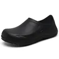 Lightweight black EVA waterproof chef work shoes for men, slip-on slip-resistant clogs - 37 / Black