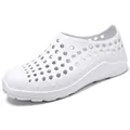 Lightweight white breathable EVA garden clogs with soft anti-slip sole for summer - 36 / White