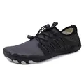 Scarpe da acqua all'aperto grigie ad asciugatura rapida con rete traspirante e lacci elastici - 36 / Nero (A818)