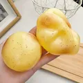 Yellow pearlescent handmade squishy ball for stress relief with coconut oil texture design - Coconut Oil Potato / 6cm / Yellow