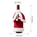 Funda para botella de vino de Papá Noel con ribete de piel blanca y dimensiones - Estilo de Capa Roja