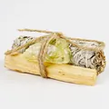 Χειροποίητο σετ λευκού φασκόμηλου με ξύλο palo santo και ακατέργαστο κίτρινο κρύσταλλο - Σετ Φυσικής Κιτρίνης