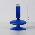Vase bougeoir élégant en verre bleu pour décoration, hauteur 12cm, diamètre 2,5cm. - Style Simple Couche (Bleu Royal) / Hauteur 12cm