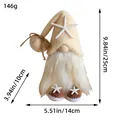 Beach-themed coastal plush gnome figurine with starfish detail and size for home decor - White Starfish Gnome