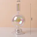 Photophore et vase à fleurs en verre irisé pour des accents de décoration de table - Style Boule Iridescente / Hauteur 18cm