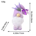 Purple lavender plush gnome doll holiday decoration ornament 26cm - Purple Lavender Gnome