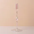 Porte-bougie élégant en verre iridescent, dimensions 2,2 cm et 23 cm de hauteur - Style Tige Mince Iridescente / Hauteur 23CM