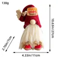 Plush faceless gnome doll holiday decoration with size specifications in 10.63 inches - Thankful Letter Gnome