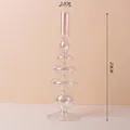 Vase chandelier élégant en verre irisé pour décoration de table, hauteur de 28 cm - Style Base Rayée Iridescente / Hauteur 28cm