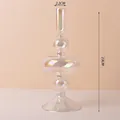 Bougeoir vase en verre iridescent au design géométrique, hauteur 23cm - Style Base Trompette Iridescente / Hauteur 23CM