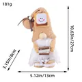 Handmade plush s'mores gnome doll holiday tabletop decoration 10.63 inches height - Caramel Smiley Gnome