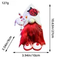 Plush holiday gnome doll with red beard and ladybug details for tabletop decor - Red Beard Ladybug Gnome