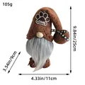 Handcrafted plush gnome doll with dimensions 25x11 cm and cute dog paw print design - Dark Brown Pet Gnome