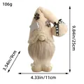 Handmade plush holiday gnome doll decoration with paw prints and size dimensions shown - Cream Pet Gnome