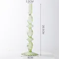 Bougeoir élégant en verre nervuré vert pour décoration de table, hauteur 26,5 cm - Style Double Anneau Nervuré / Height 26.5cm / Vert