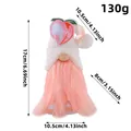 Peach themed plush gnome doll with dimensions 17cm height for holiday home decoration - Pink Peach Gnome