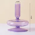 Bougeoir vase en verre violet transparent à col nervuré, variante de 11cm de haut - Style Chandelier à Une Couche / Hauteur 11cm / Violet