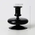 Élégant bougeoir en verre noir moderne et petit vase décoratif pour la table à manger de luxe - Style Ouvert à Une Couche / Hauteur 11cm / Noir
