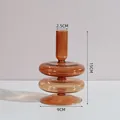Chandelier moderne en verre ambré pour décoration de table, dimensions 9x15 cm - Style Chandelier à Double Couche / Hauteur 15cm / Marron