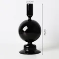 Vase et bougeoir moderne minimaliste en verre noir, 18cm de haut pour décoration de table - Forme sphérique / Hauteur 18cm / Calibre 2,5cm / Noir