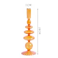 Vase chandelier en verre géométrique orange ambré de 28 cm de haut pour décoration - Forme à Base Rayée / Hauteur 28cm / Calibre 1cm / Jaune