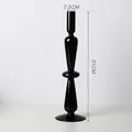Bougeoir élégant en verre noir de 31 cm et vase décoratif pour centre de table - Chandelier à Anneau Unique / Hauteur 31cm / Noir