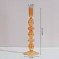 Vase bougeoir élégant en verre orange bullé, hauteur 26,5 cm, largeur de base 9cm - Chandelier à Double Anneau / Height 26.5cm / Orange Ambré