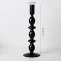 Chandelier élégant en verre noir géométrique, hauteur 26,5 cm et ouverture de 2,5 cm - Chandelier à Double Anneau / Height 26.5cm / Noir