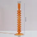 Bougeoir et vase en verre nervuré orange élégant pour la décoration, 29,5 cm - Chandelier à Anneaux Multiples / Height 29.5cm / Ambre
