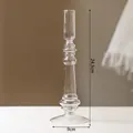 Vase bougeoir élégant en verre transparent pour la table à manger, hauteur de 24,5 cm - Spirale / Hauteur 24.5cm / Transparent