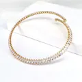 Detail view of gold-plated choker necklace with full marquise-cut clear zircons - White