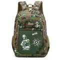 Large camouflage tactical backpack with M416 graphic for outdoor travel and school - Army Green