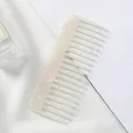 Eleganter grobzinkiger Haarkamm aus Acetat mit perlweißer Marmor-Textur-Oberfläche - Meerjungfrau-Stil (1#)