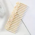 Hochwertiger grobzinkiger Kamm aus Acetat mit cremefarbenem Marmormuster für die Haarpflege - Cremeweißer Marmor-Stil (2#)