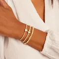 Elegante stapelbare goudkleurige kralenarmbandenset met hart- en kruisbedels voor dames - Hart & Kruis Armband Set (JZ-ZZ-019-9)