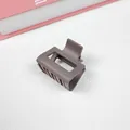 Matte coffee-colored medium hair claw clip for elegant half-tie styles. - Cube Style / Dark Coffee