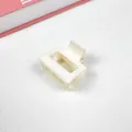 Elegant minimalist cream-colored matte hair claw clip in medium size for daily use - Cube Style / White