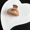 Medium matte milk coffee hair claw clip for women's elegant half-tie hair styles - Arc Shape Style / Khaki