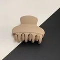Matte milk coffee medium hair claw clip designed for elegant half-up hairstyles for women - Ingot Style / Khaki